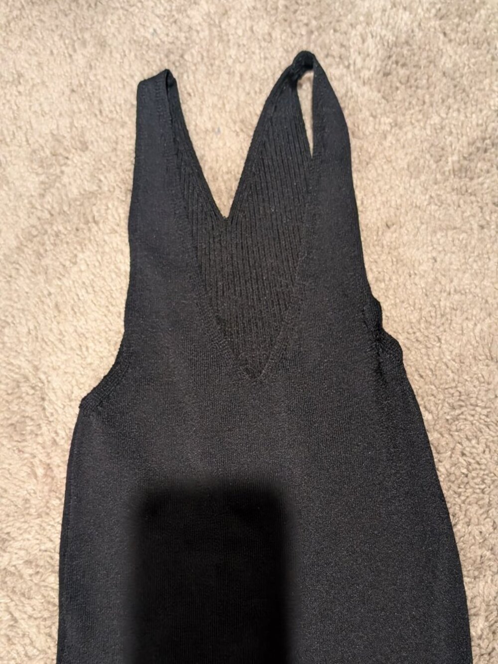 Women's Black Cropped Body Tight Tank FB County V-neck